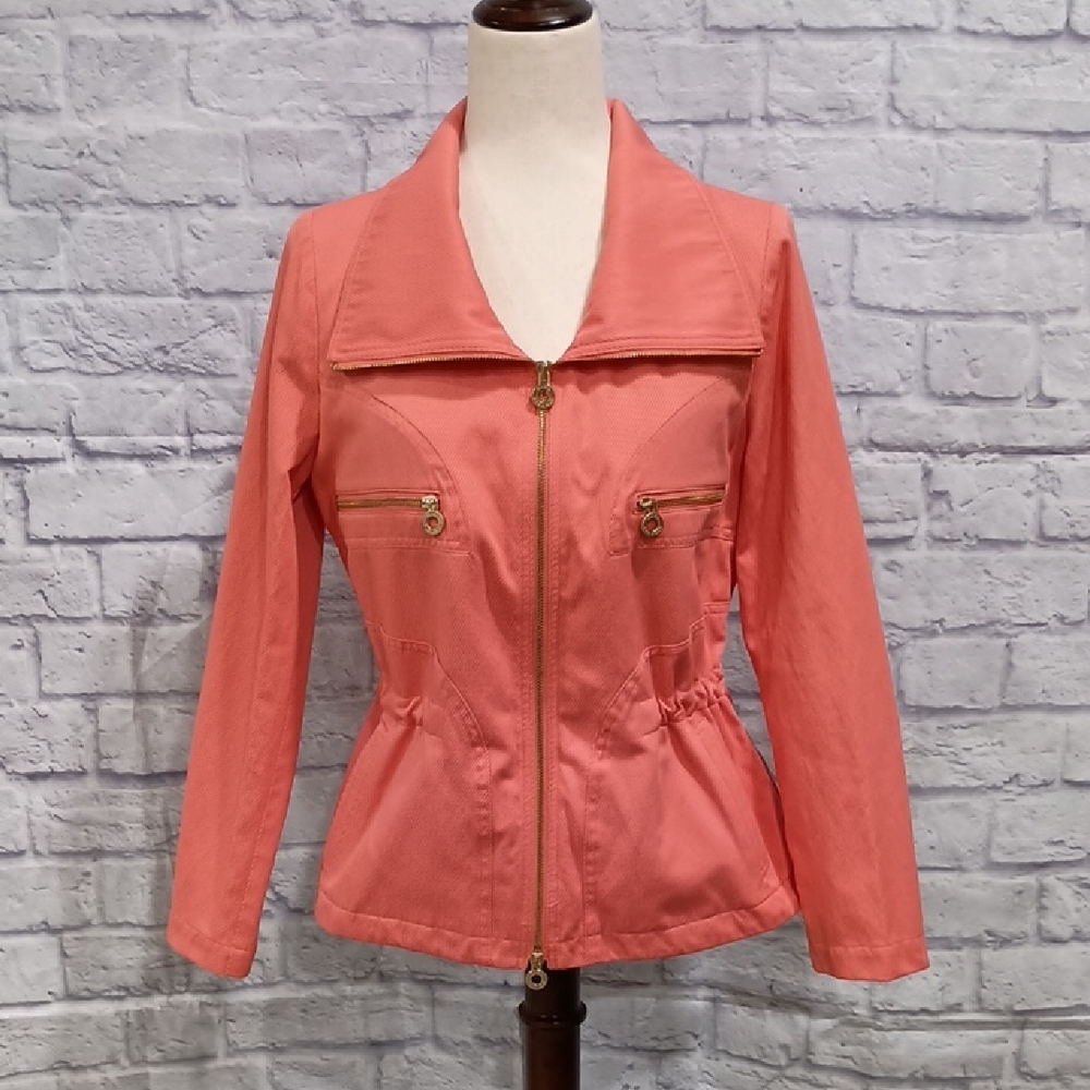 Dana Buchman Pink Utility Jacket with Cropped Design